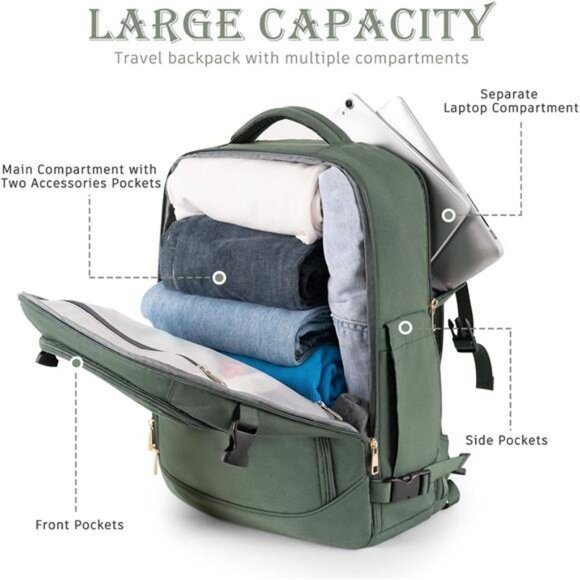 Carry on Backpack, Flight-approved Backpack for Traveling, 40L Personal Item main image 7
